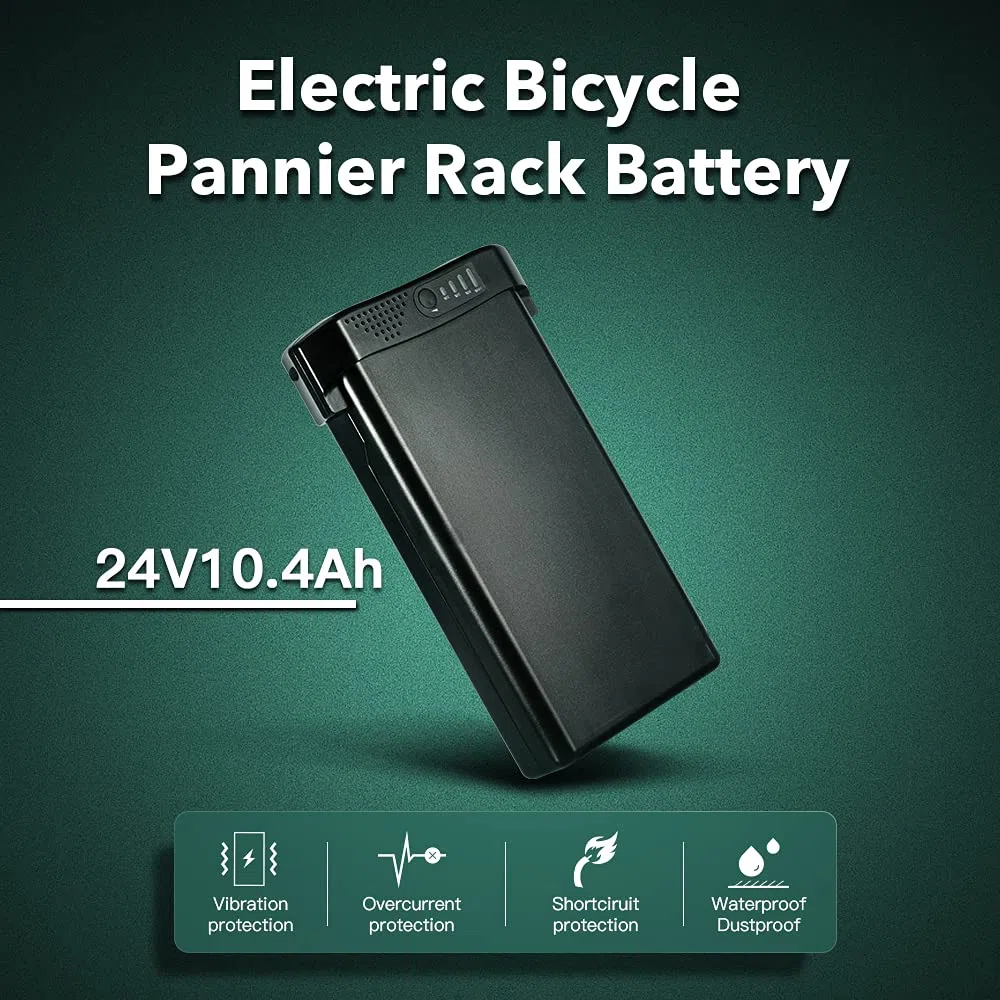 SEASON 24V (25.9V) 10.4AH E-Bike Pedelec Batería Recargable de Iones de Litio con Cargador para Bicicleta Eléctrica u.k. MIFA, Prophete