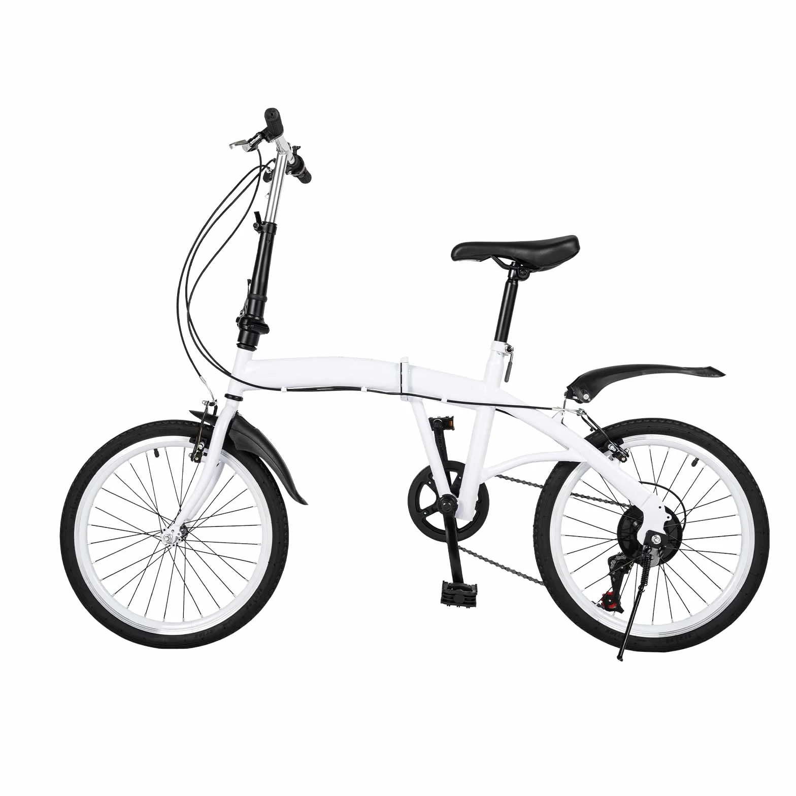 Chennls Bicicleta plegable de 20 pulgadas para adultos - 7 velocidades, compacta para suburbios, ciudad, camping - ajustable para hombres y mujeres