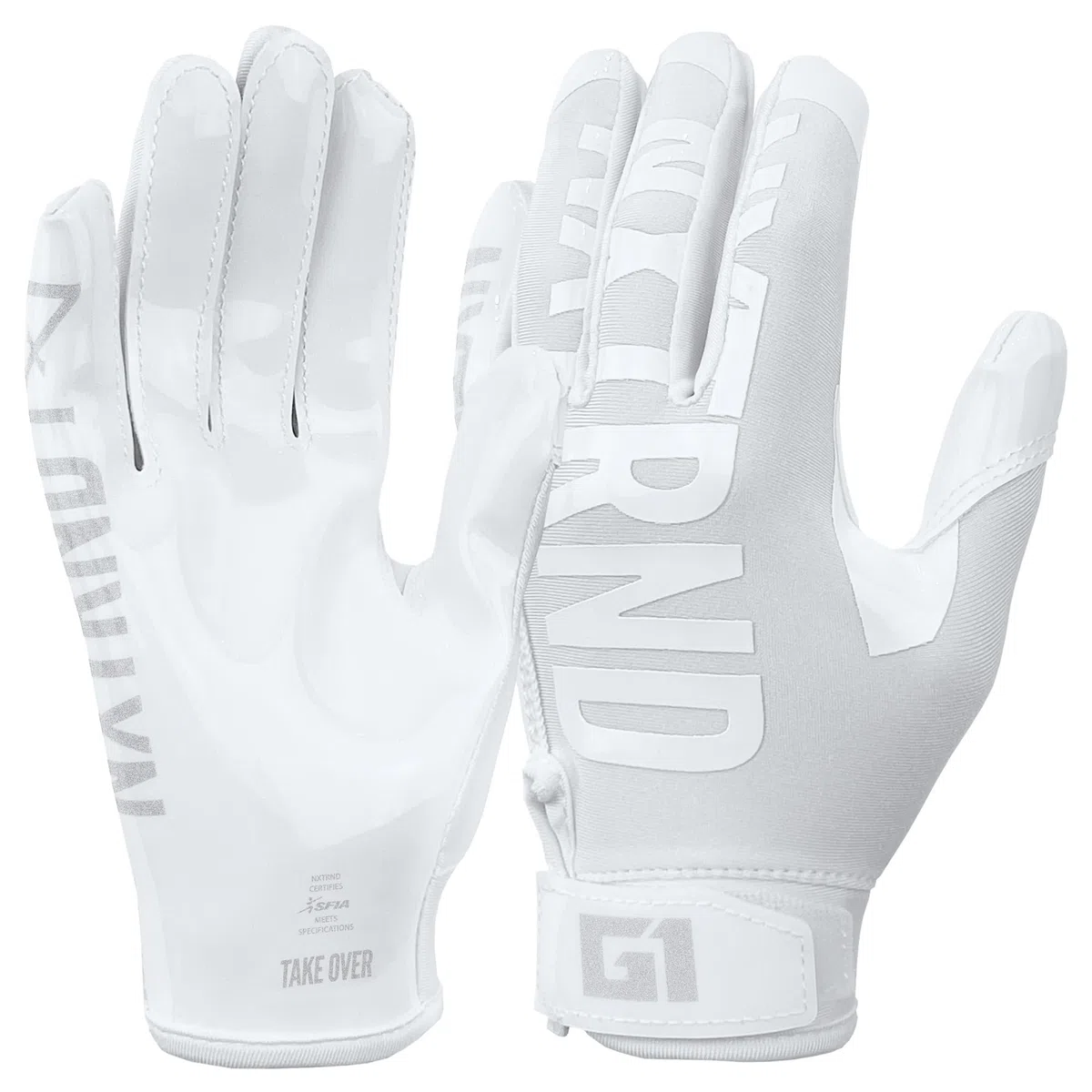 Nxtrnd G1 Pro - Guantes de fútbol para hombres y jóvenes (blanco, talla M)