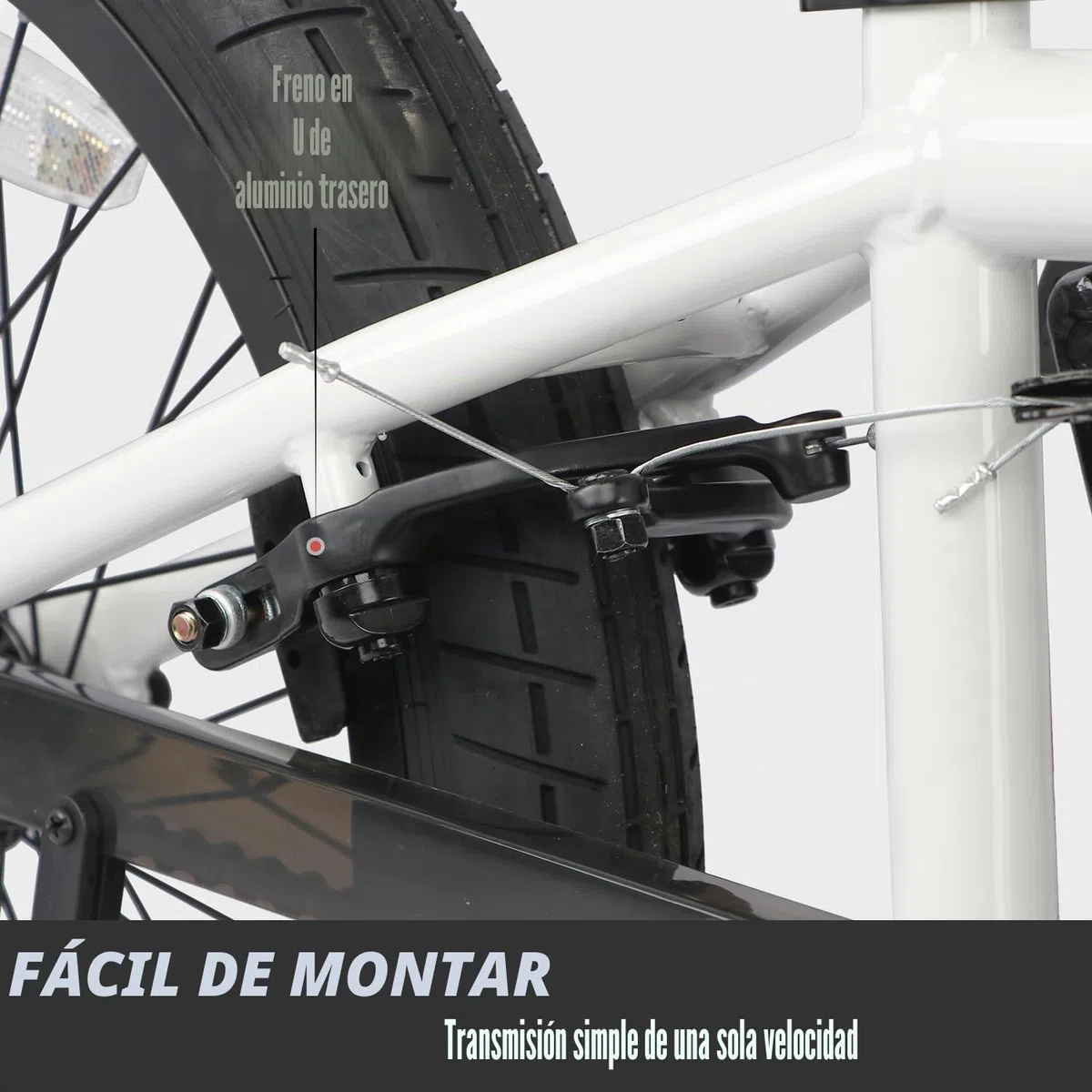 AVASTA Hesper Bicicleta infantil de 20 pulgadas Freestyle BMX para 6, 7, 8, 9, 10, 11, 12, 13, 14 años, niños y principiantes, blanco
