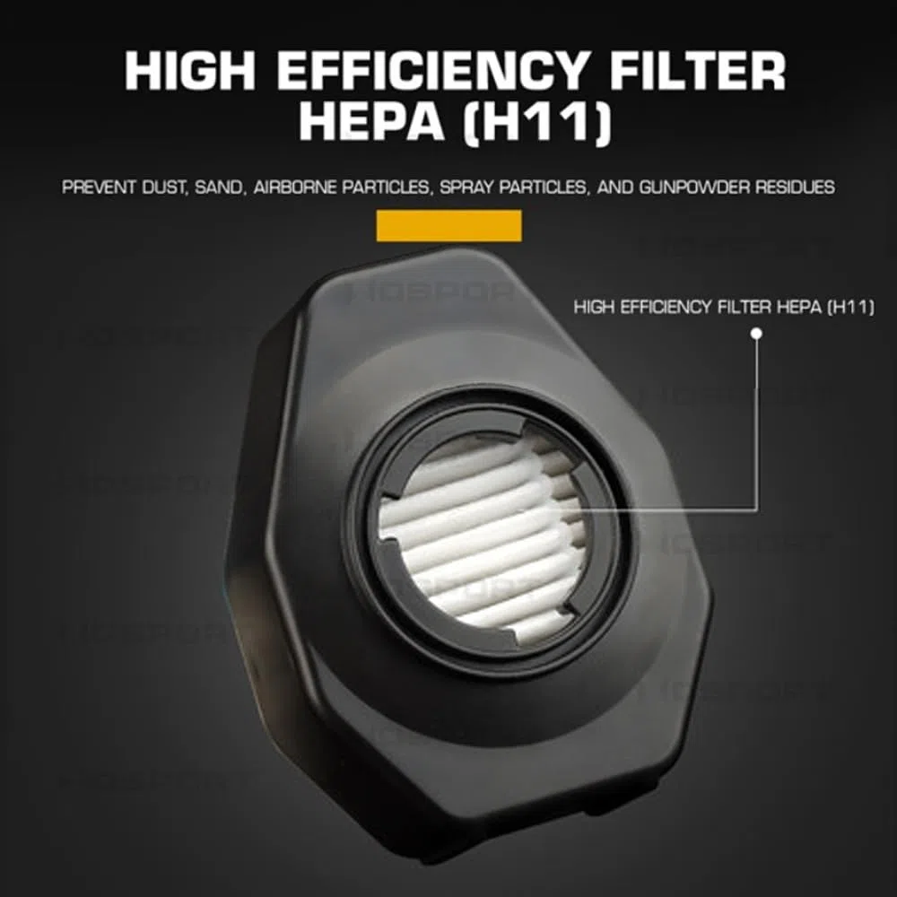Jungle Leopard - Máscara de respiración táctica, media máscara de gas con filtro reemplazable para airsoft militar
