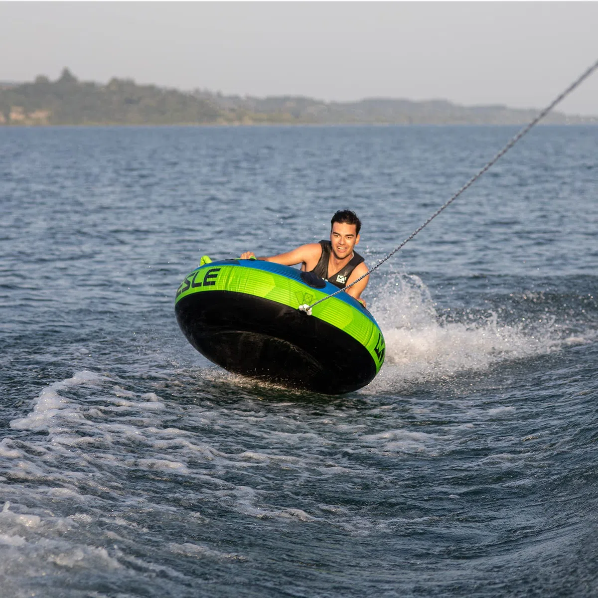 Mesle Hinchable Arrastrable Hurricane 58', Gran Donut Hinchable para 1-2 Personas, Flotador para Niños y Adultos, para Barco y Moto Acuática