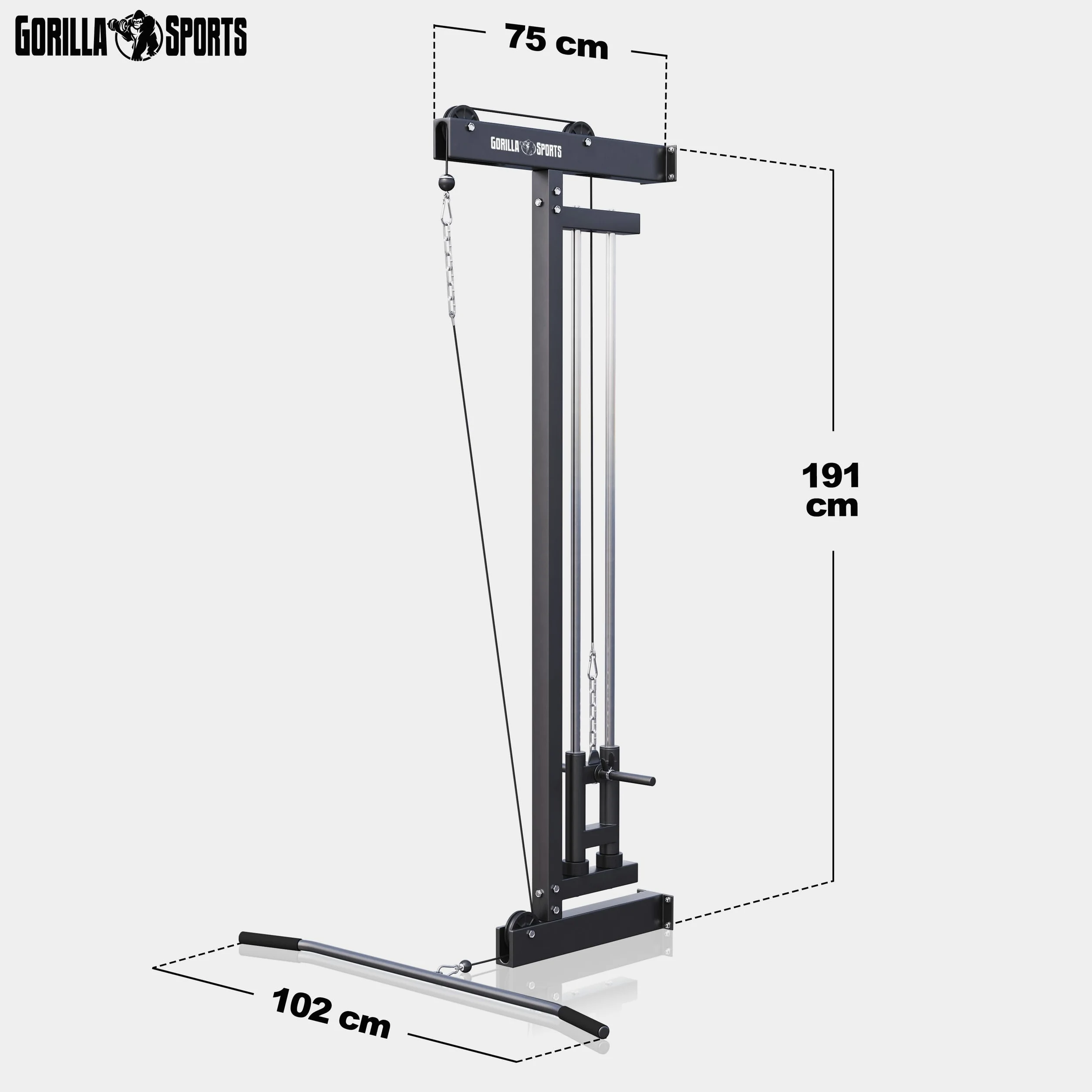 GORILLA SPORTS ® Torre de Tiro para Pared en Negro