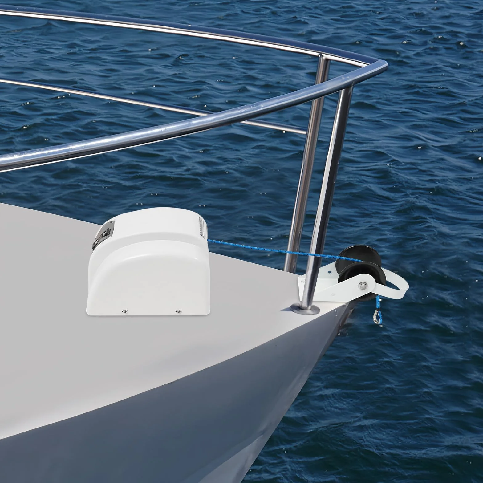 45 lbs 12V Barco de agua salada Molinete eléctrico Ancla Cabrestante con mando a distancia