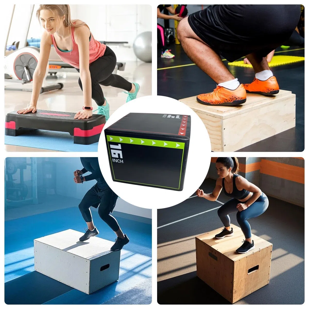 de entrenamiento de paso genérica 3 en 1 Soft Jump Box Fitness Plyo Spring Board Entrenamiento en el hogar | Banco de salto de espuma para adultos y, esponja EPE, ejercicio deportivo, 40 x 30 x