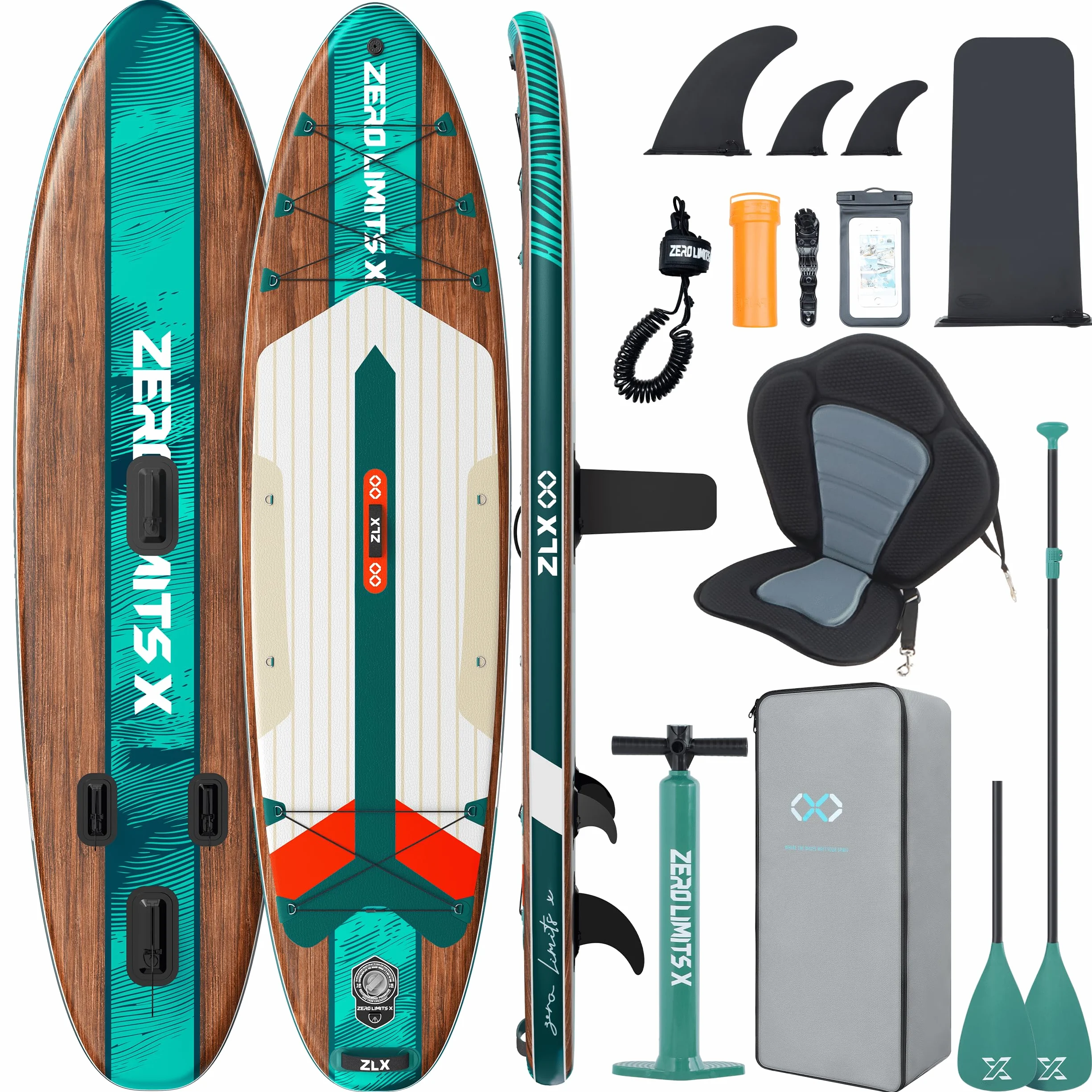 ZLX Tabla Paddle Surf Hinchable 320x84 cm, Sup con Asiento y Accesorios, Paddle Board Antideslizante, Estable y Resistente, Capacidad 200 kg, para Principiantes y Avanzados