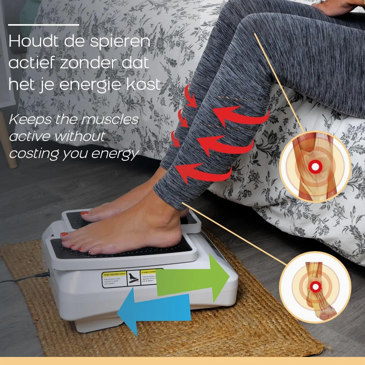 Circulation Leg Exerciser, LegEx pro, ejercitador pasivo de piernas con control remoto inalámbrico y 3 velocidades