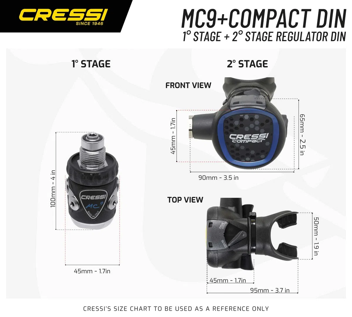 Cressi MC9/XS Compact Regulator Regulador, Adulto Unisex