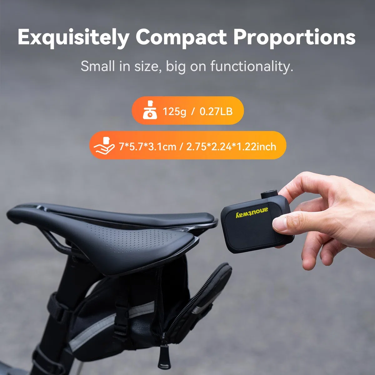 Mini Bomba de Aire Eléctrica para Bicicleta con Manómetro Digital - Apagado Automático para Bicicleta de Montaña y Ciudad AT1 Pro