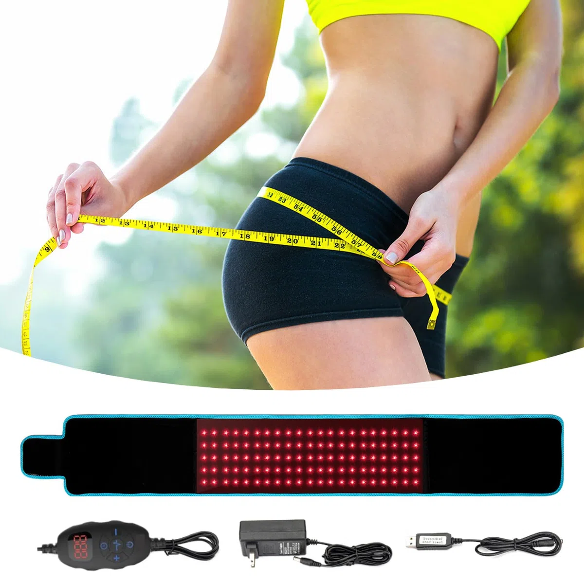 Cinturón Adelgazante, Banda Térmica Reductora - Banda Ajustable Reafirmante Cómoda para Músculos Abdominales, Espalda, Viaje, Casa, Hombre, Mujer