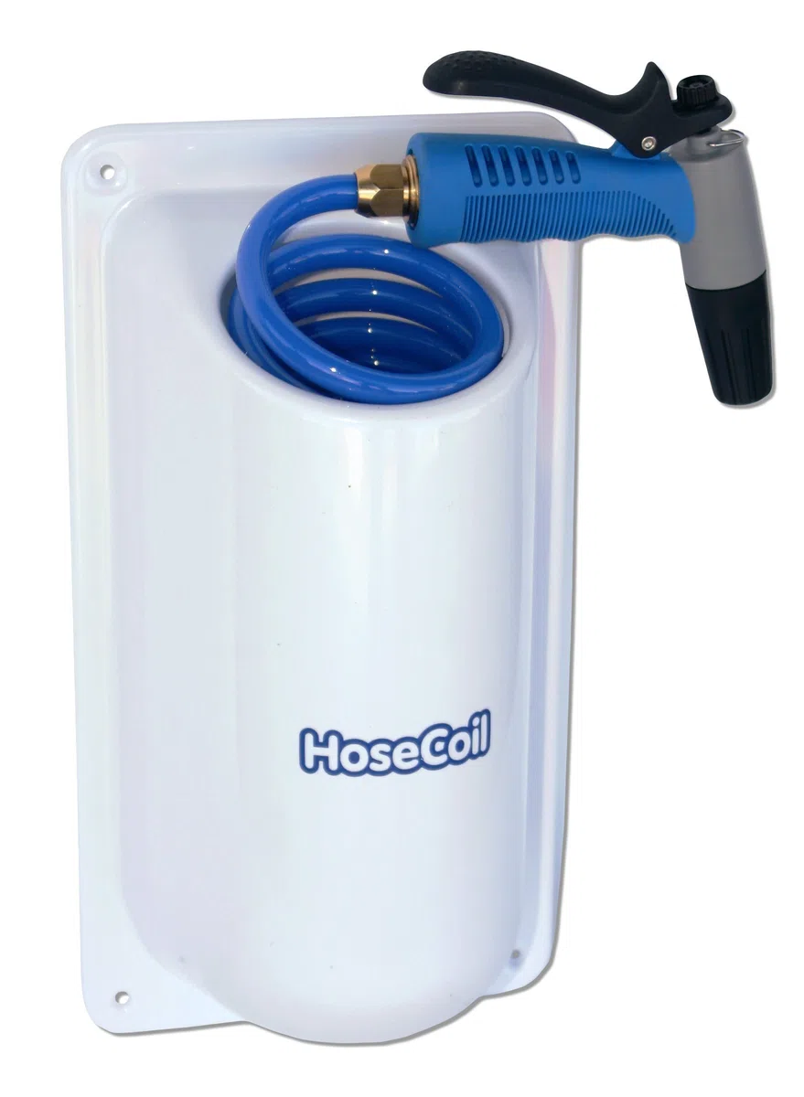 Hosecoil Side - Herramienta de Limpieza para Barcos, Color Blanco/Azul, Talla 15 Ft