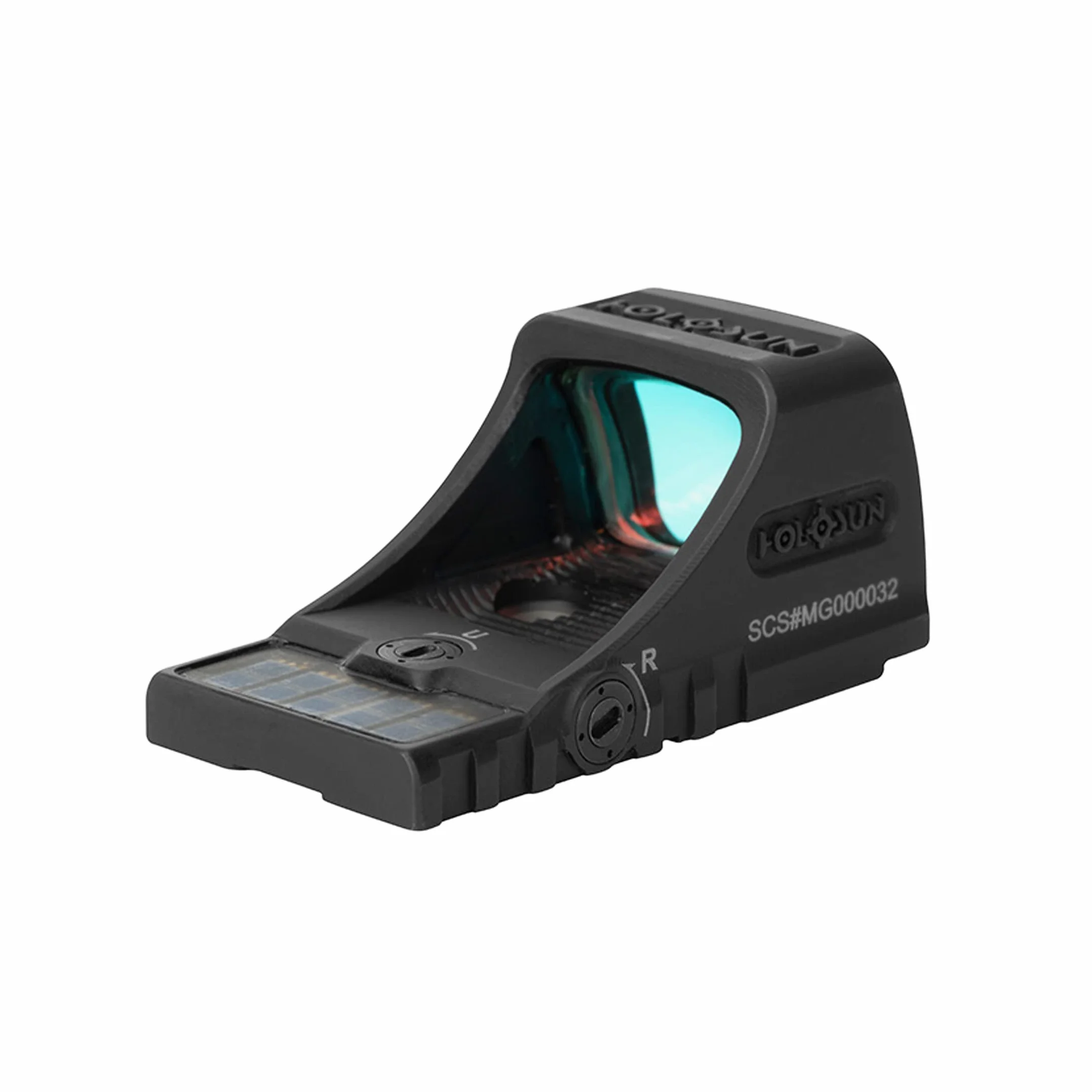 Holosun SCS-MOS-GR 70154184 - Visera reflectante abierta + punto 2MOA intercambiable, panel solar circular 32MOA, color negro, caza, tiro deportivo, airsoft
