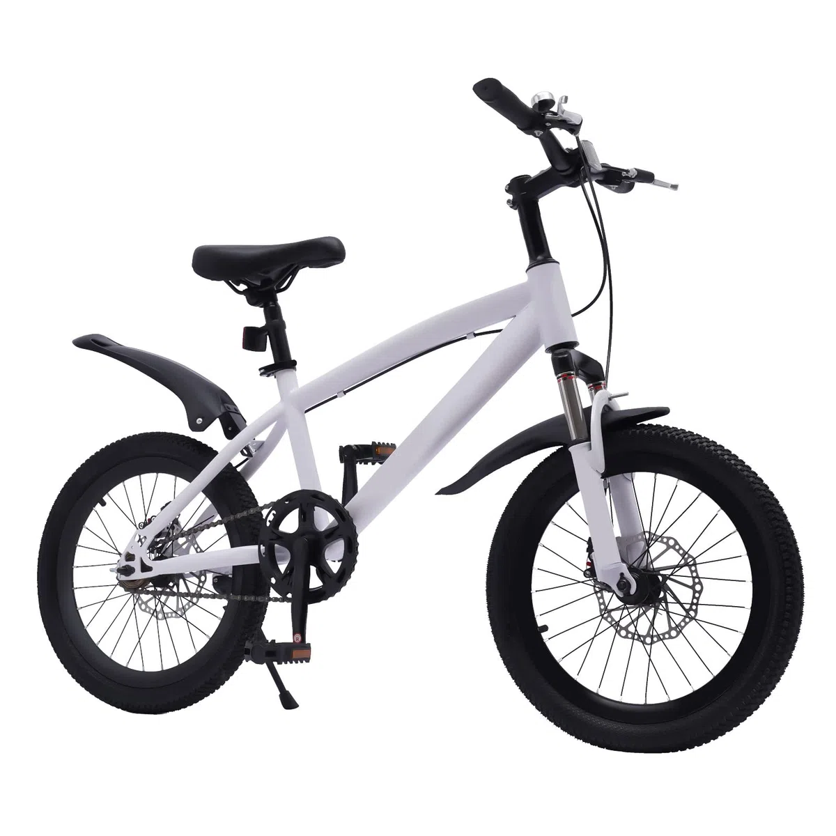 Bicicleta infantil para niña de 18 pulgadas, bicicleta de montaña con linterna eléctrica y bomba de neumáticos, bicicleta de montaña para niñas y niños a partir de 5 años, bicicleta infantil