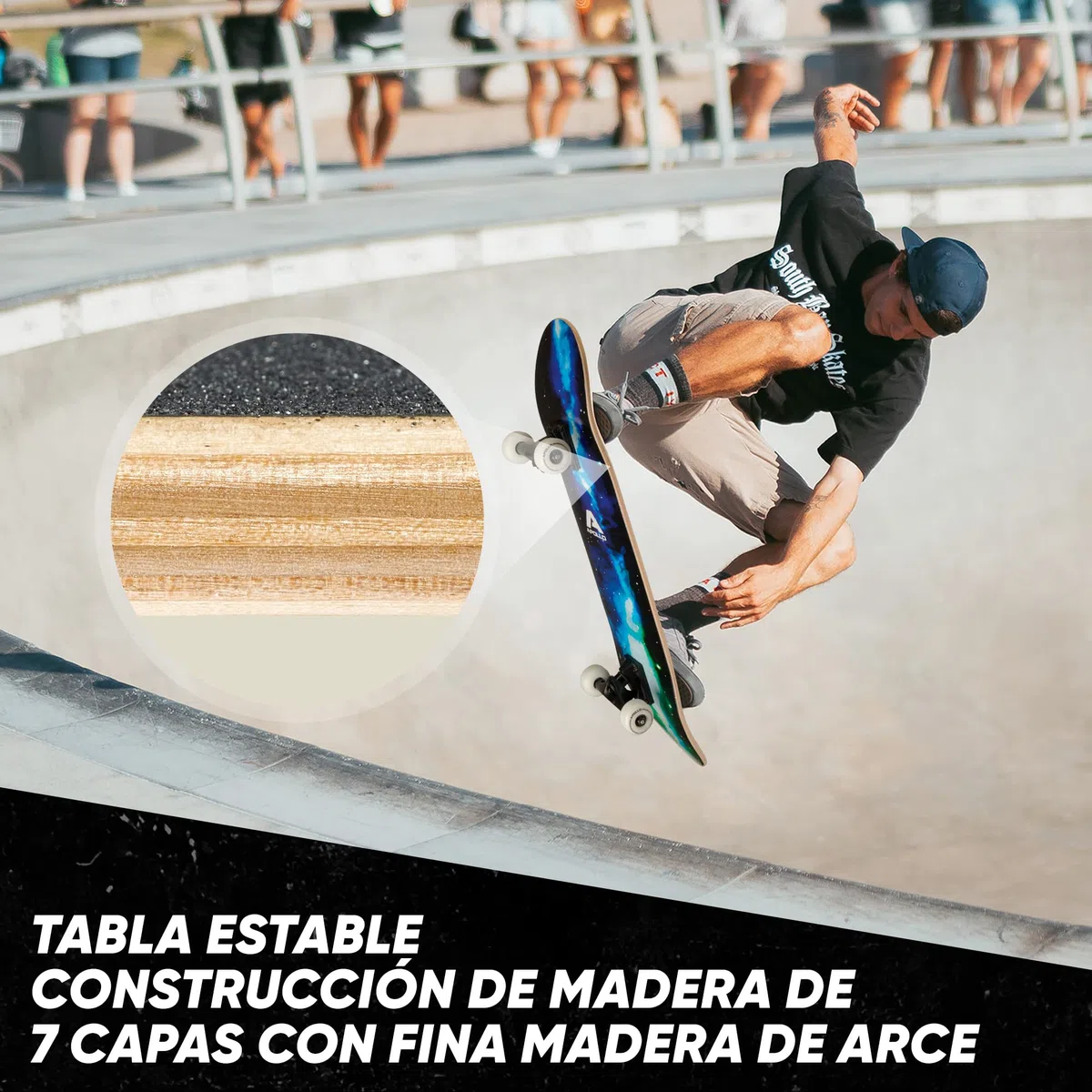 Apollo Skateboard Niño | Monopatín Niño y Skateboard Adulto Todo en Uno | Tabla de Skate de 7 Capas, Moderna, Cóncava Media, Rodamientos ABEC-7 | Conducción Ideal con Cada Estilo