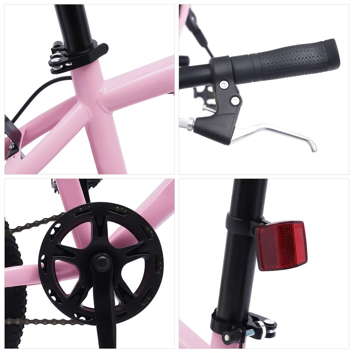 Bicicleta de montaña para niños de 18 pulgadas, para niños y niñas, para ocio y entrenamiento al aire libre, color rosa