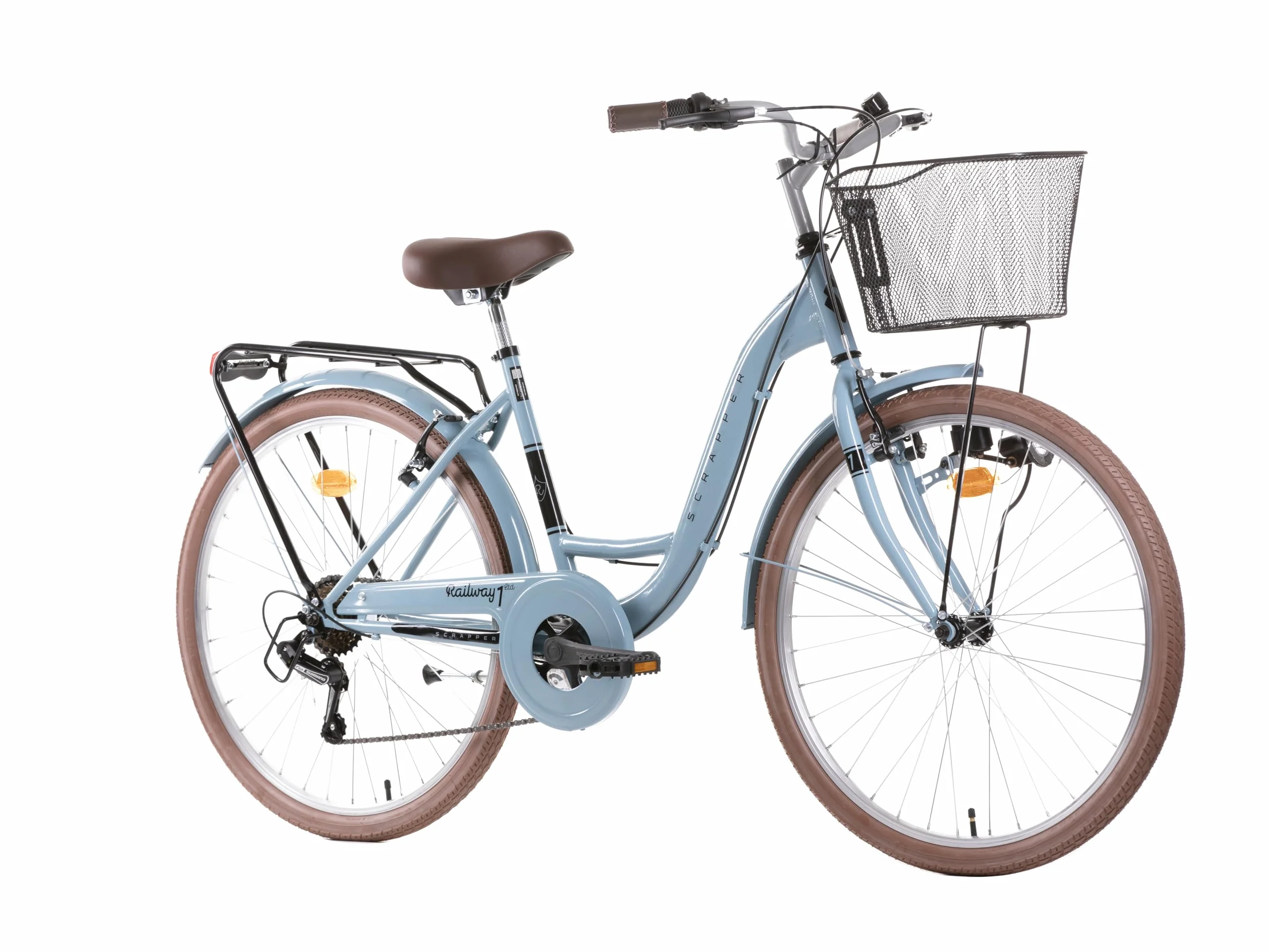A.T.L.A.S. Bicicleta Ciudad 26'' Scrapper Railway 1 LTD Vintage Talla M Equipado con 6 velocidades y Equipo Completo de la Ciudad