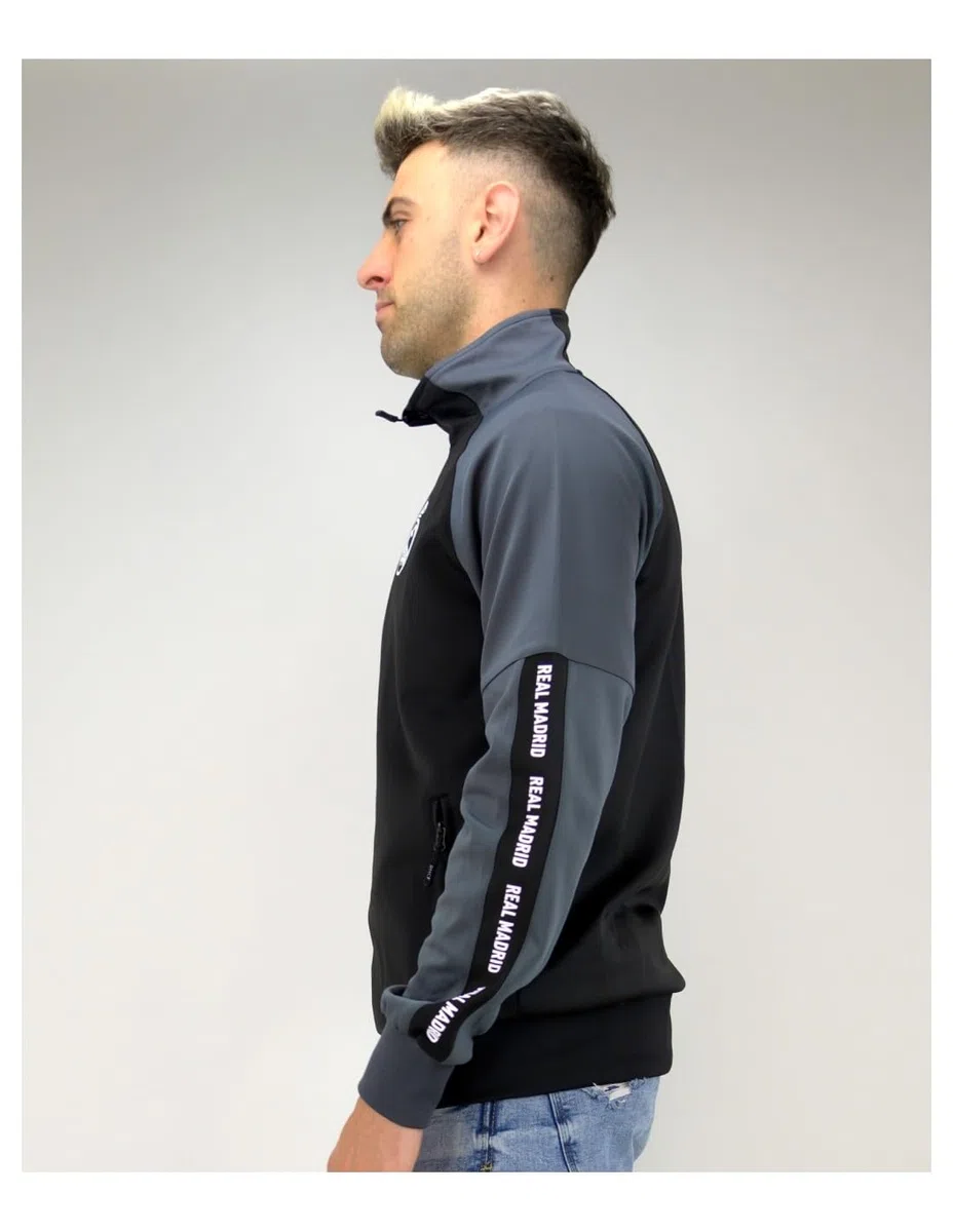 Real Madrid Chaqueta Plus Grey con Cremallera Adulto Producto Oficial