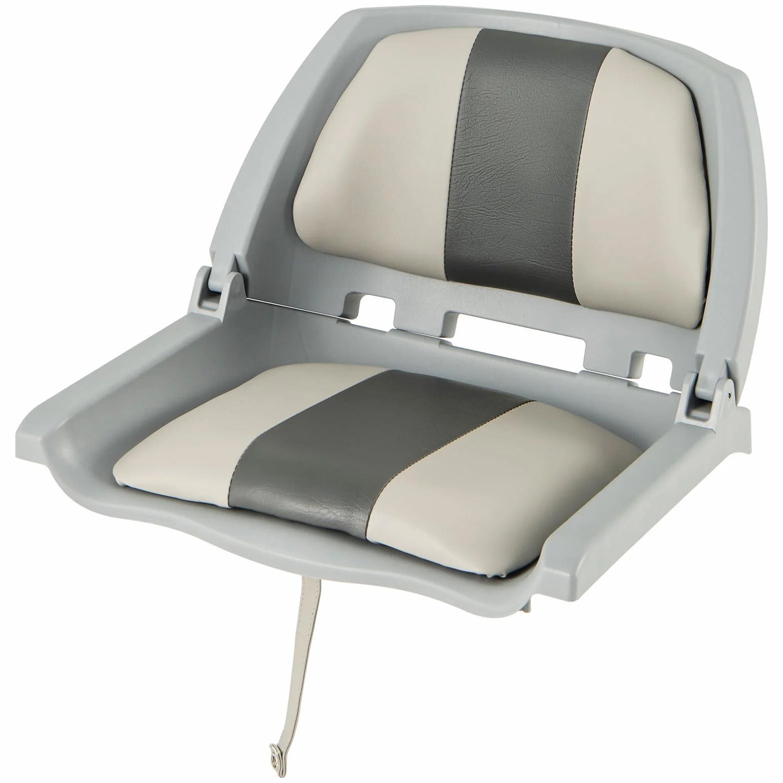 COSTWAY Asiento Barco Plegable, Sillas para Barco con Respaldo Bajo, Cojines Tapizados de Cuero de PVC, Asiento Yate Impermeable, Canoa