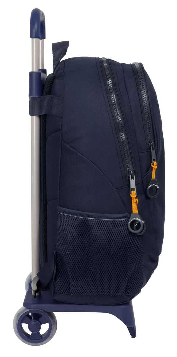 Safta REAL MADRID 2ª EQUIPACIÓN 24/25 - Mochila Escolar con Carro, Ideal para Niños de Diferentes Edades, Cómoda y Versátil, Calidad y Resistencia, 33x15x43 cm, Color Azul Marino