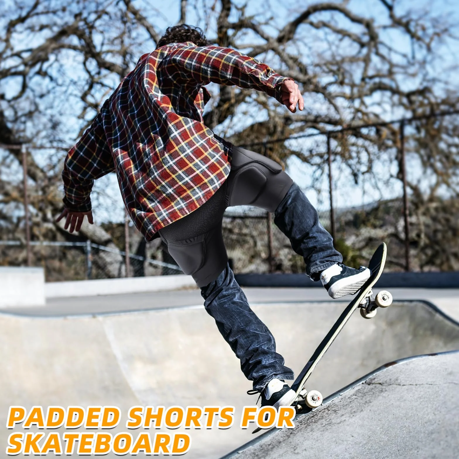 Cienfy Pantalones Cortos Acolchados Protectores de Cadera 3D EVA con Almohadilla de coxis, Equipo de Impacto para esquí, Patinaje, Snowboard, Patinaje