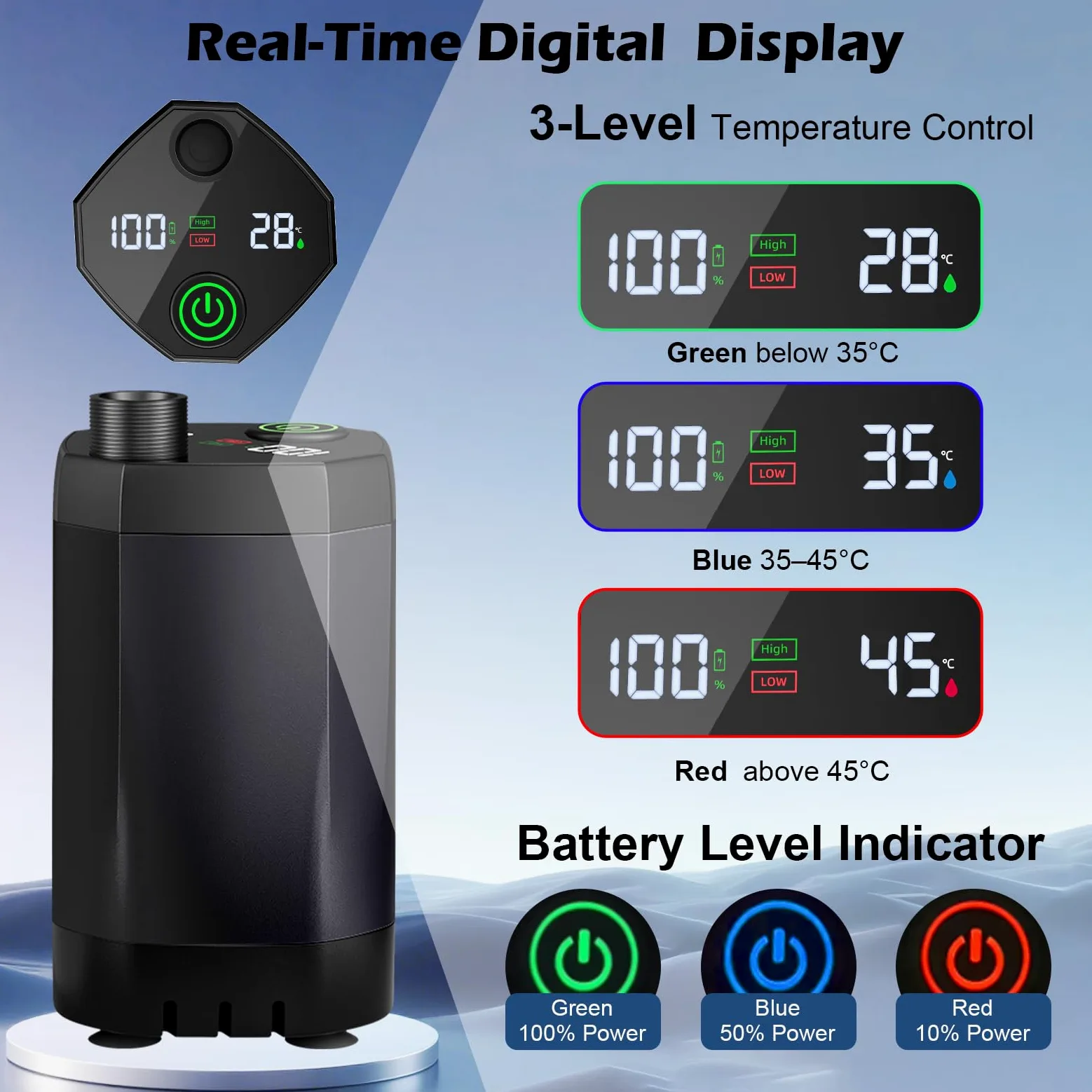 Ducha Portatil Agua Caliente, 6000 mAh Ducha Portatil Camping con Varilla Calefactora, Pantalla Digital Inteligente, Ducha Electrica para Acampar, Hacer Caminatas, Duchas para Perros