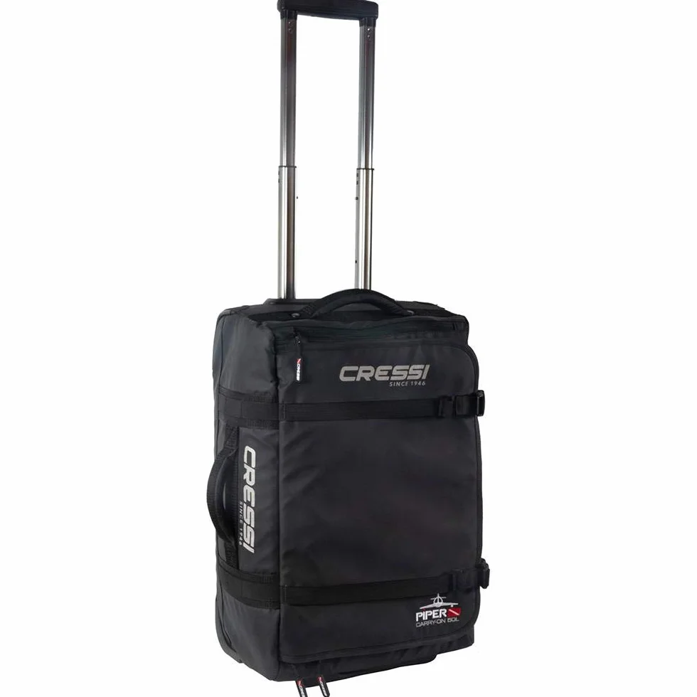 Cressi Piper Trolley Ligero Equipaje de Mano con Ruedas, Bolsa de Viaje para Vuelos, Equipaje Ultraligero con Asa Telescópica, Correas de Compresión y Organizador para Deporte y Vacaciones