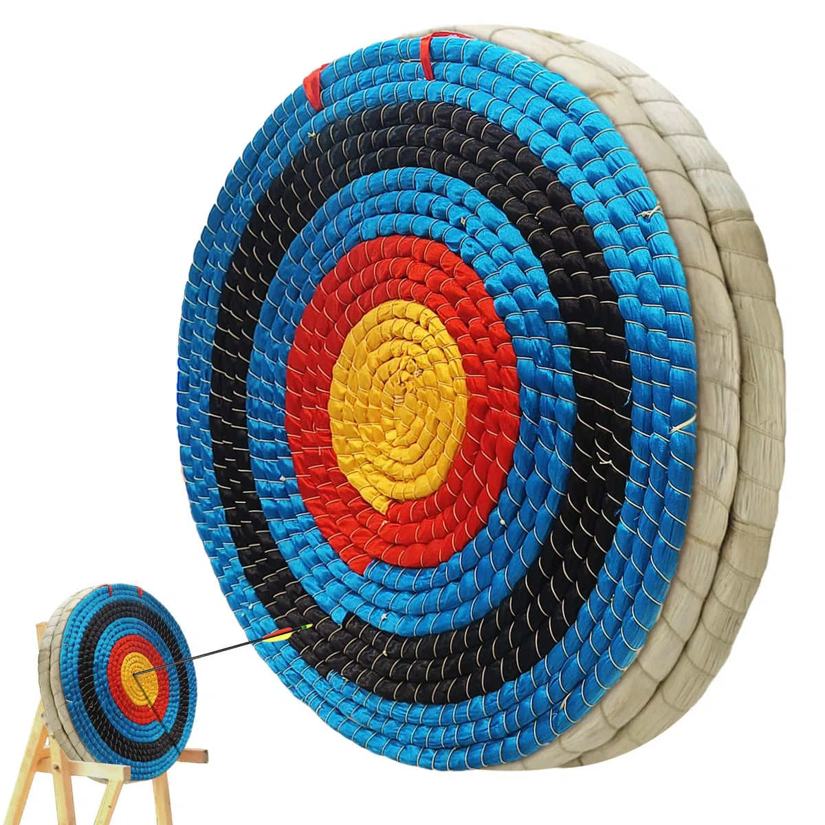 Diana de Tiro con Arco de 3 Capas de Paja Hecho a Mano para Arco recurvo, Arco Compuesto o Arco Largo, Objetivo Tradicional de Flecha para niños, jóvenes, Adultos y Tiro con Arco