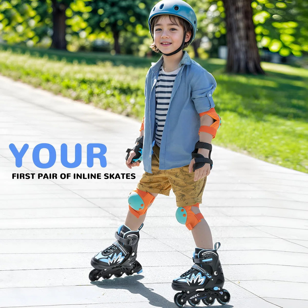 TOMSHOO Patines en Línea para Niña Niños, Patines 4 Tamaños Ajustables, LED Ruedas, Patines Línea para Niños, Niñas, Adolescentes Principiantes
