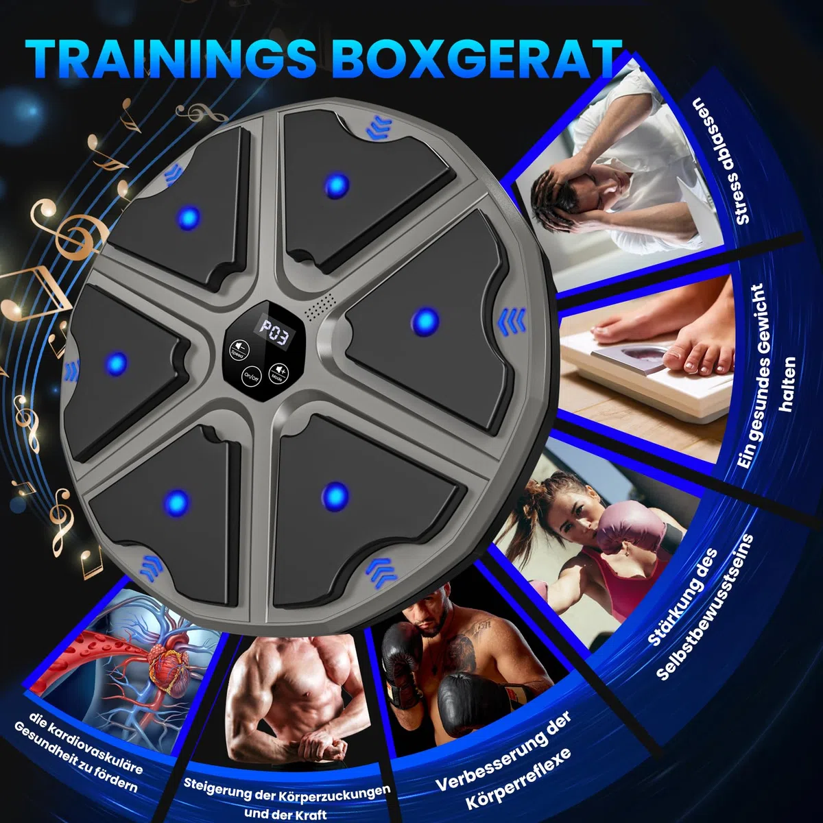Music Boxing Machine, LED Electronic Music Boxing Machine con guantes de boxeo, 9 modos de velocidad y modo de conteo compatible con Bluetooth, regalo para adultos y niños
