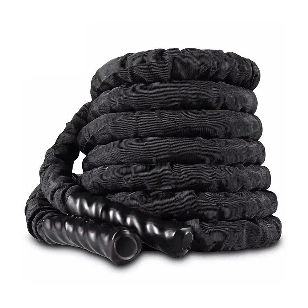 Cuerda de Batalla Viok Sport 9 Metros Negra - Battle Rope Recubierta para Entrenamiento Funcional de Alta Intensidad en Interiores y Exteriores