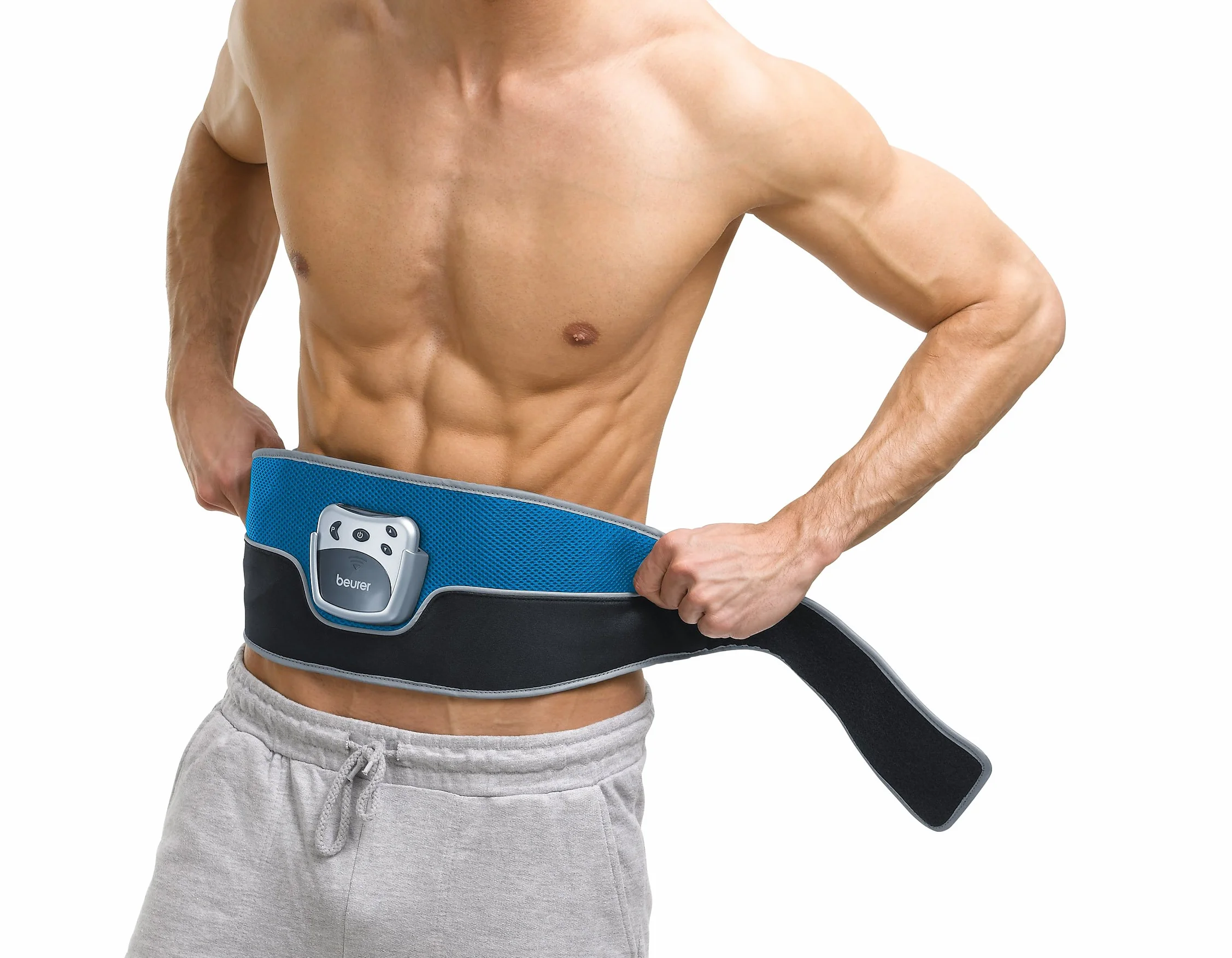 Beurer EM 36 Cinturón abdominal, EMS, para músculos abdominales centrales y laterales, 40 niveles de intensidad, lavable