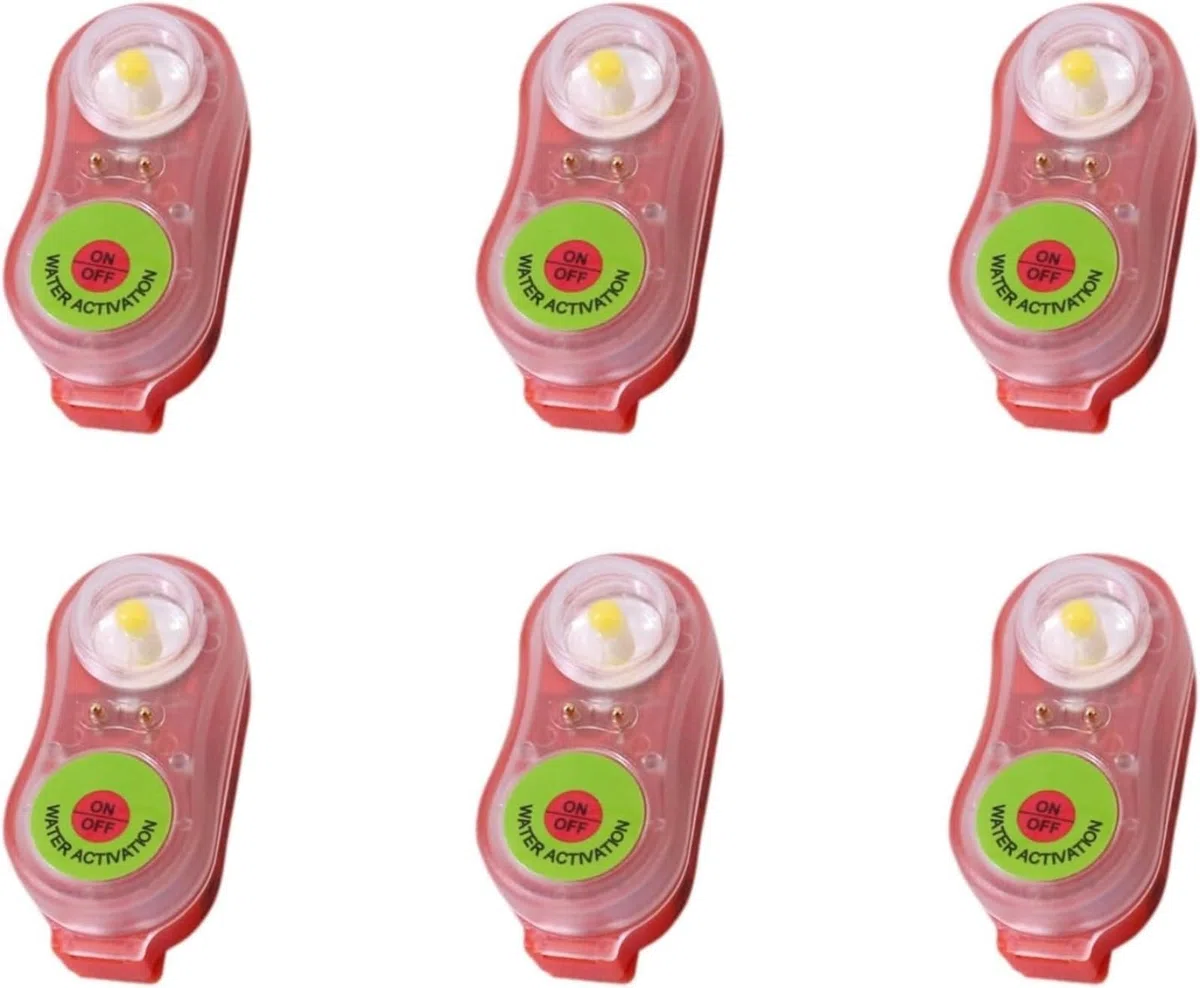 Luz LED con Clip para Chaleco Salvavidas (6 Unidades), Intermitente para emergencias acuáticas, Ideal para Adultos y niños
