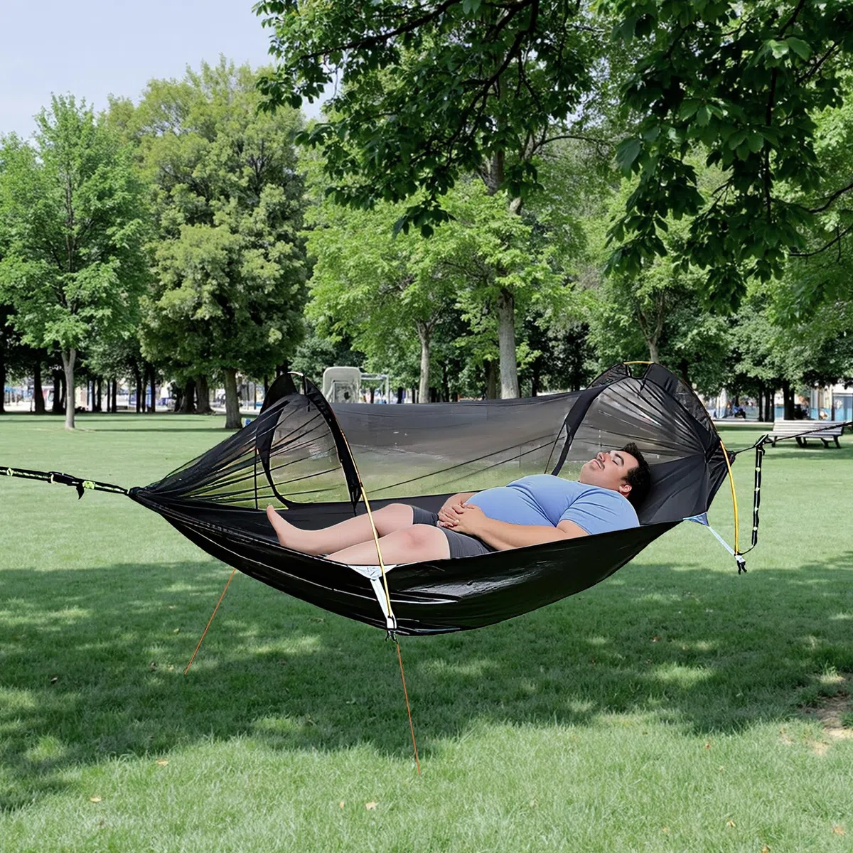 Night Cat Hamaca Tienda con Mosquitera Impermeable Rainfly para 1 Persona Senderismo Camping en Jardín Patio Trasero Wild