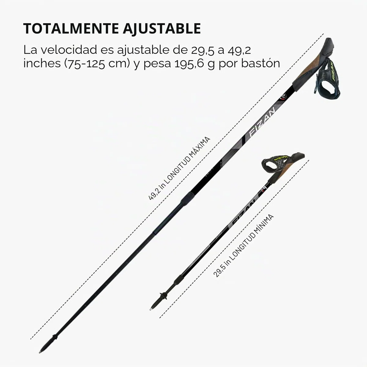 FIZAN Speed, Modelo Swift, Bastones de Senderismo y Marcha nórdica, Unisex para Adultos