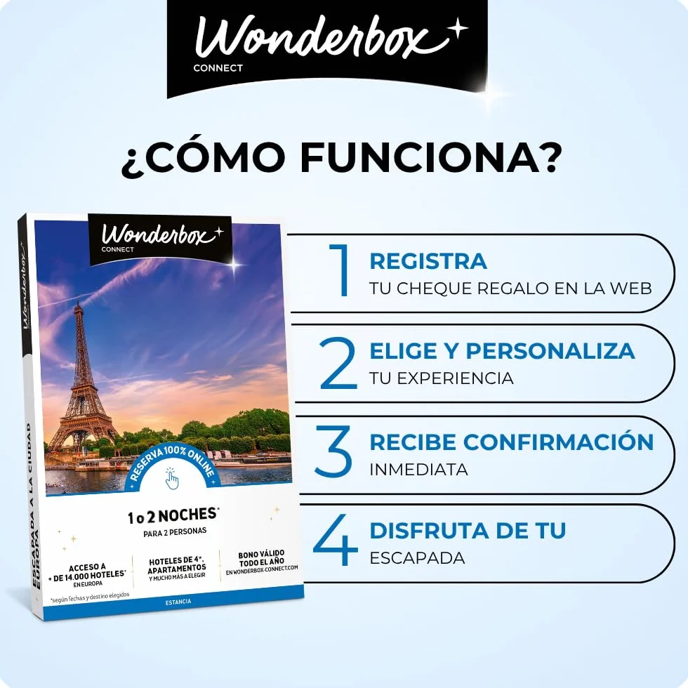 WONDERBOX – Cofre Regalo Escapada Entre viñedos - 1 o 2 Noches para 2 Personas - Escapada para Parejas - Regalar experiencias - Hoteles Cerca de Las regiones vinicolas más Bonitas de España