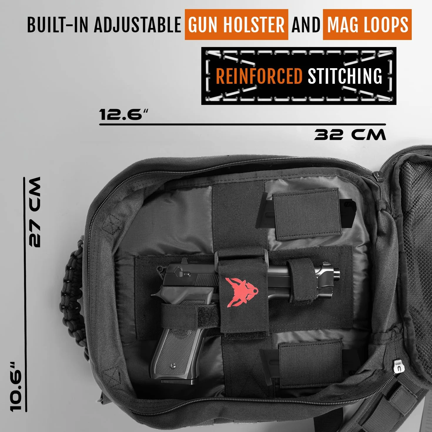 ACE Schakal Funda para Armas - Funda operativa con MOLLE para Pistola y revólver - Táctica y bloqueable Gracias al Cierre