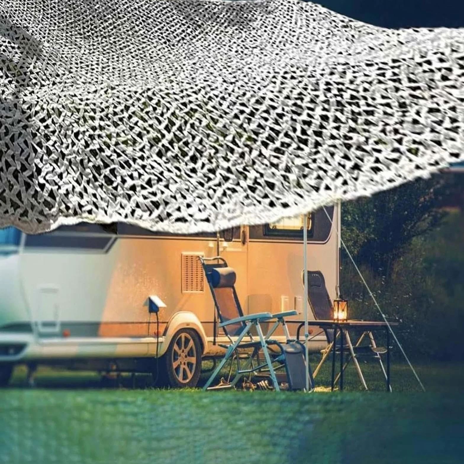 Malla de Sombra Protección Solar Gran Tamaño, 3x8m Red De Camuflaje Militar, para Decoración Jardín/Camping/Cobertura Coche/Decoración De Fiestas