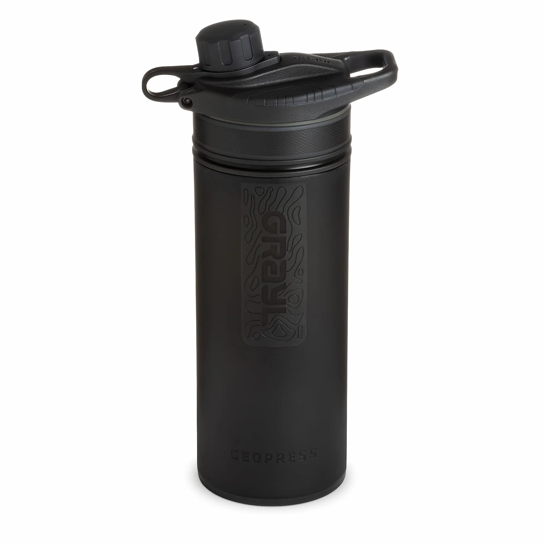 GRAYL GeoPress 710ml Filtro de agua para exteriores Agua potable I Elimina el 99,99% de todas las bacterias y virus I Perfecto para camping, supervivencia y viajes (Covert Black)
