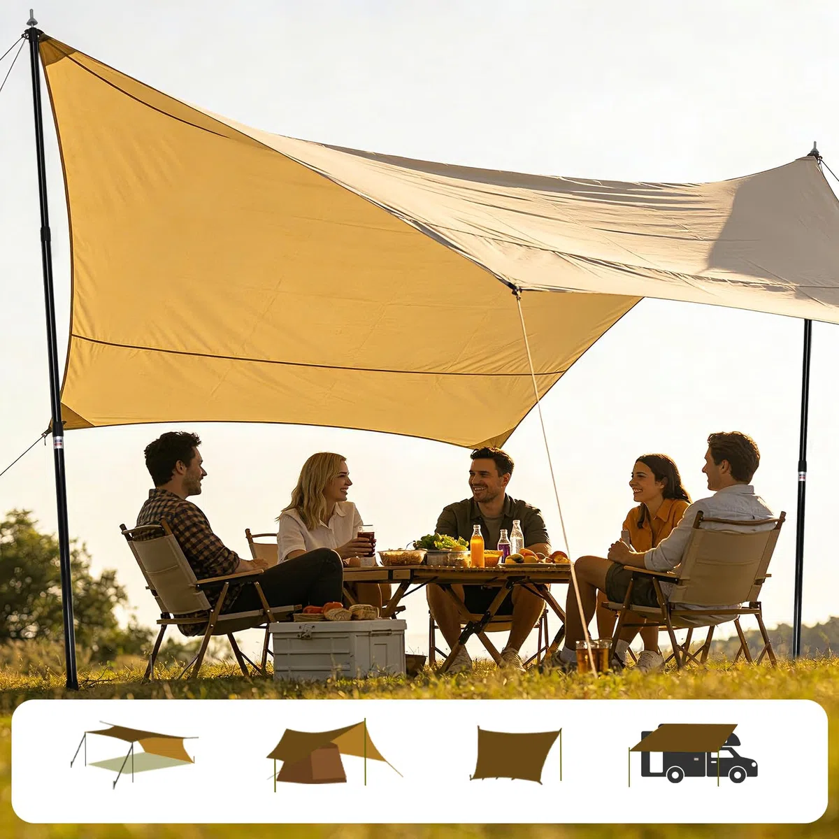 JAICOM Bastones telescópicos para Tienda de campaña, Juego de 2-4 Postes de Aluminio Extensibles y Ajustables, 95-230 cm, adecuados para Camping, Tienda de campaña, Lona, toldo, Playa