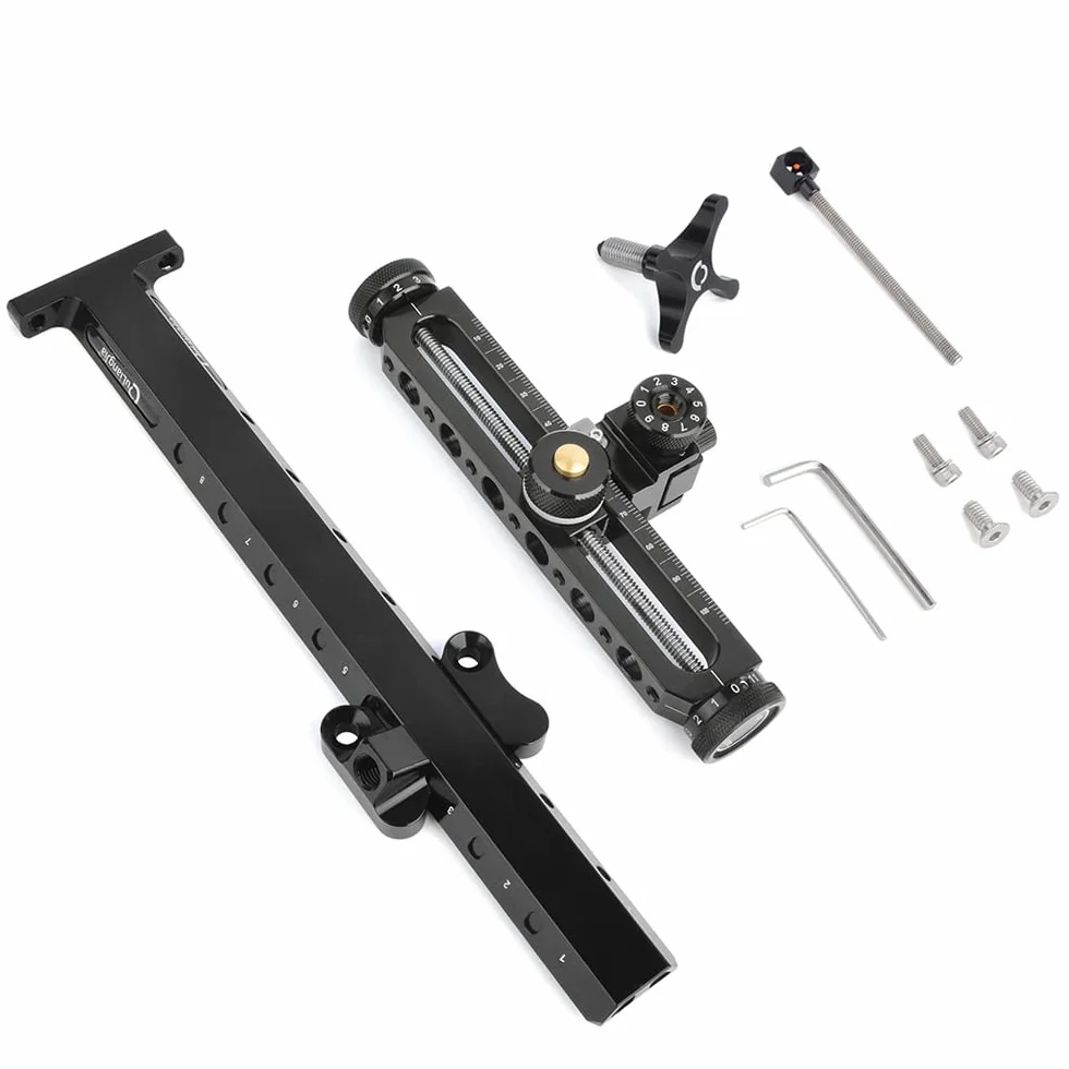 SHARROW Tiro al Arco Miras para Arco Recurvo Aluminio Vista de Arco Recurvo 9 Pulgadas Micro Ajustable Bow Sight Accesorios de Arco y Flecha
