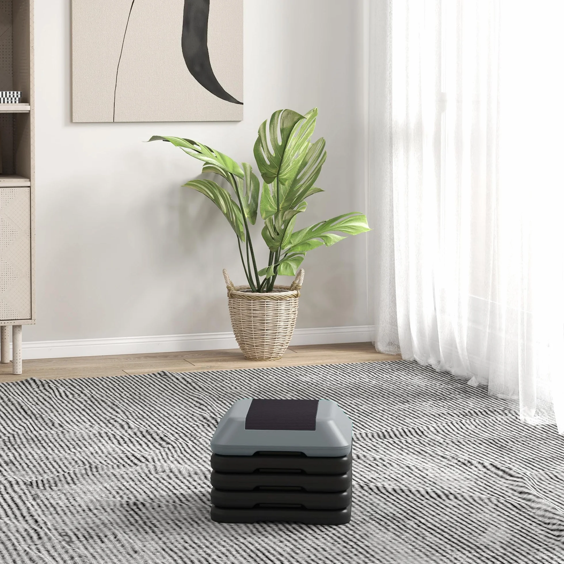 SPORTNOW Step de Aeróbic Step para Fitness Stepper Antideslizante con Altura Ajustable de 10/15/20/25/30 cm Carga 150 kg para Entrenamiento en Casa Gimnasio