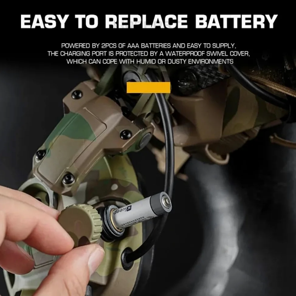 ACEXIER Auriculares Tácticos Militares Caza Tiro Reducción de Ruido Auriculares para Ops Core ARC y Wendy M-LOK Casco Montado en la Cabeza Doble Uso