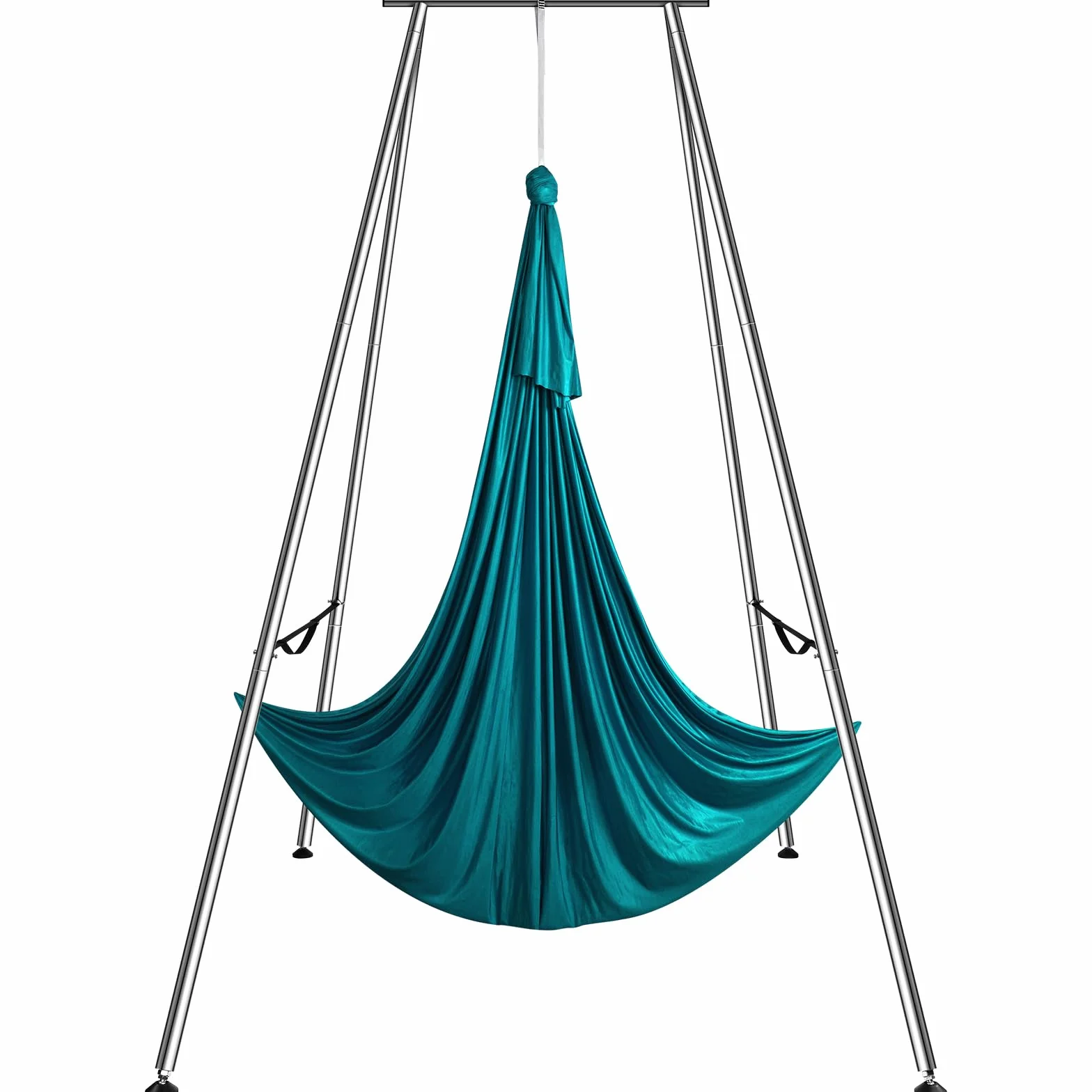 VEVOR Kit de Hamaca y Columpio de Yoga Aéreo, Soporte de Yoga Profesional de 295cm de Altura, Hamaca de 6m, Capacidad de Carga máxima 250 kg, para Fitness, Culturismo, Pilates, Gimnasio en casa, Verde