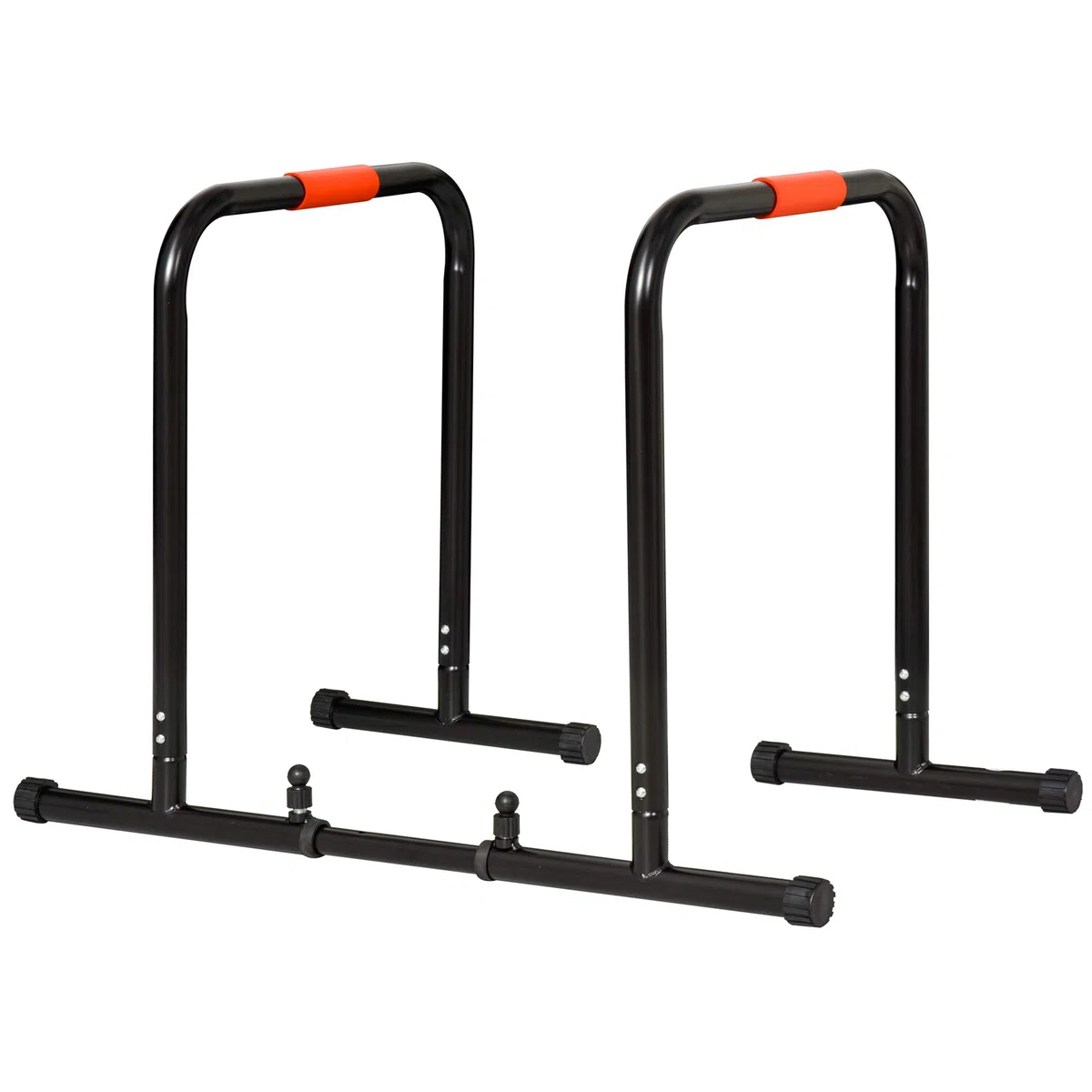HOMCOM Barras Paralelas Ancho Ajustable Dip Station para Calistenia y Entrenamiento Gimnasio con Asas Antideslizantes de Acero 94-102x62x73 cm Negro