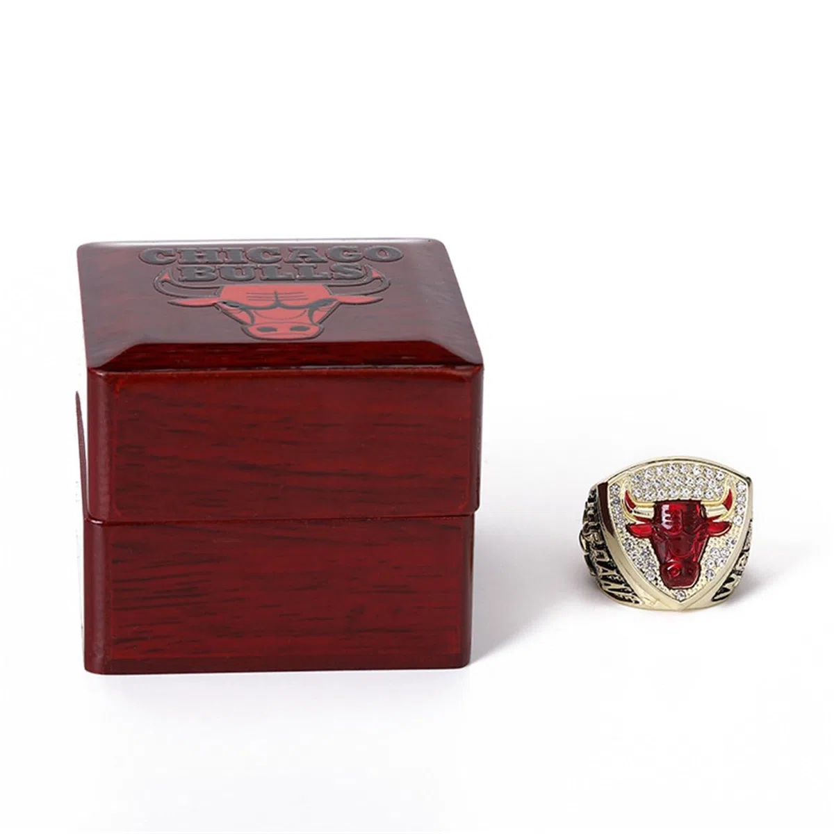 Jordan Championship Ring - Edición de coleccionista Regalo de recuerdos de fanáticos de Chicago hecho a mano for hombres y niños(8#)