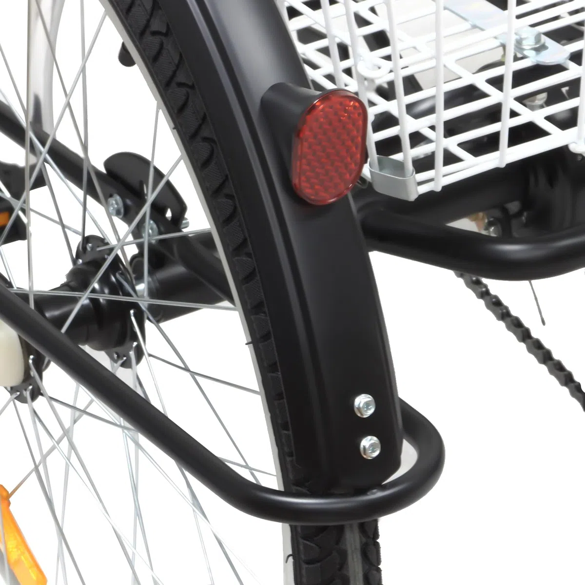 Triciclo adulto 24 pulgadas 3 ruedas 6 velocidad bicicleta triciclo cruiser con cesta y luces para montar a caballo, picnic, ir de compras o hacer otras actividades al aire libre, negro,