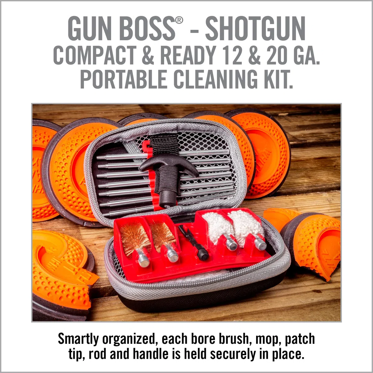 Real Avid Gun Boss Shotgun Cleaning Kit - Kit de Limpieza Universal para Escopeta Cal. 12 e 20 con Baqueta