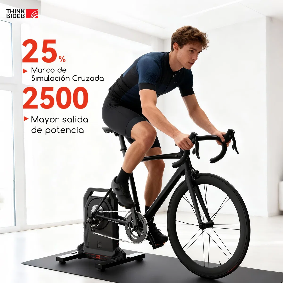 ThinkRider XX Pro El Entrenador de Bicicletas Inteligentes de tracción Directa Tiene un máximo de 2500w de Rodillos de Bicicletas de generación de energía en Interiores.