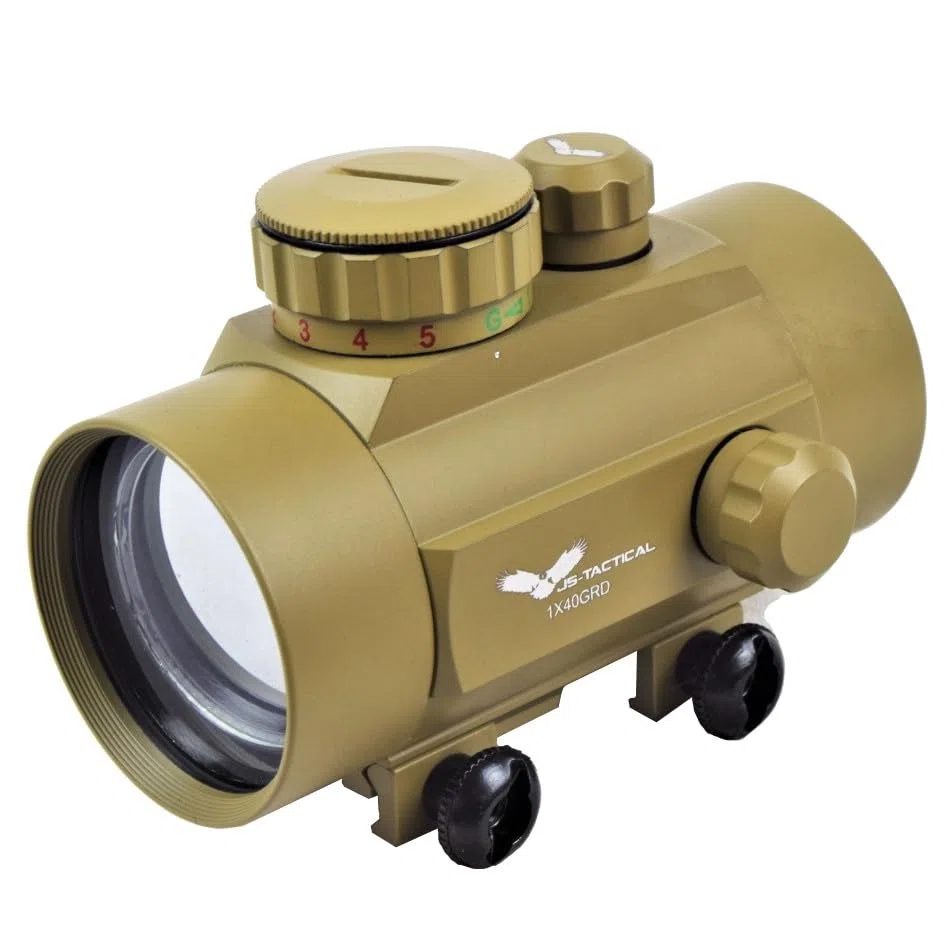 ECOMMUR Red Dot JS-Tactical 1x40mm Tan| Mira Red Dot/Quick Shot con ampliación de 1X - Visor para escopetas, Rifles, carabinas y Pistolas de Aire comprimido/Airsoft