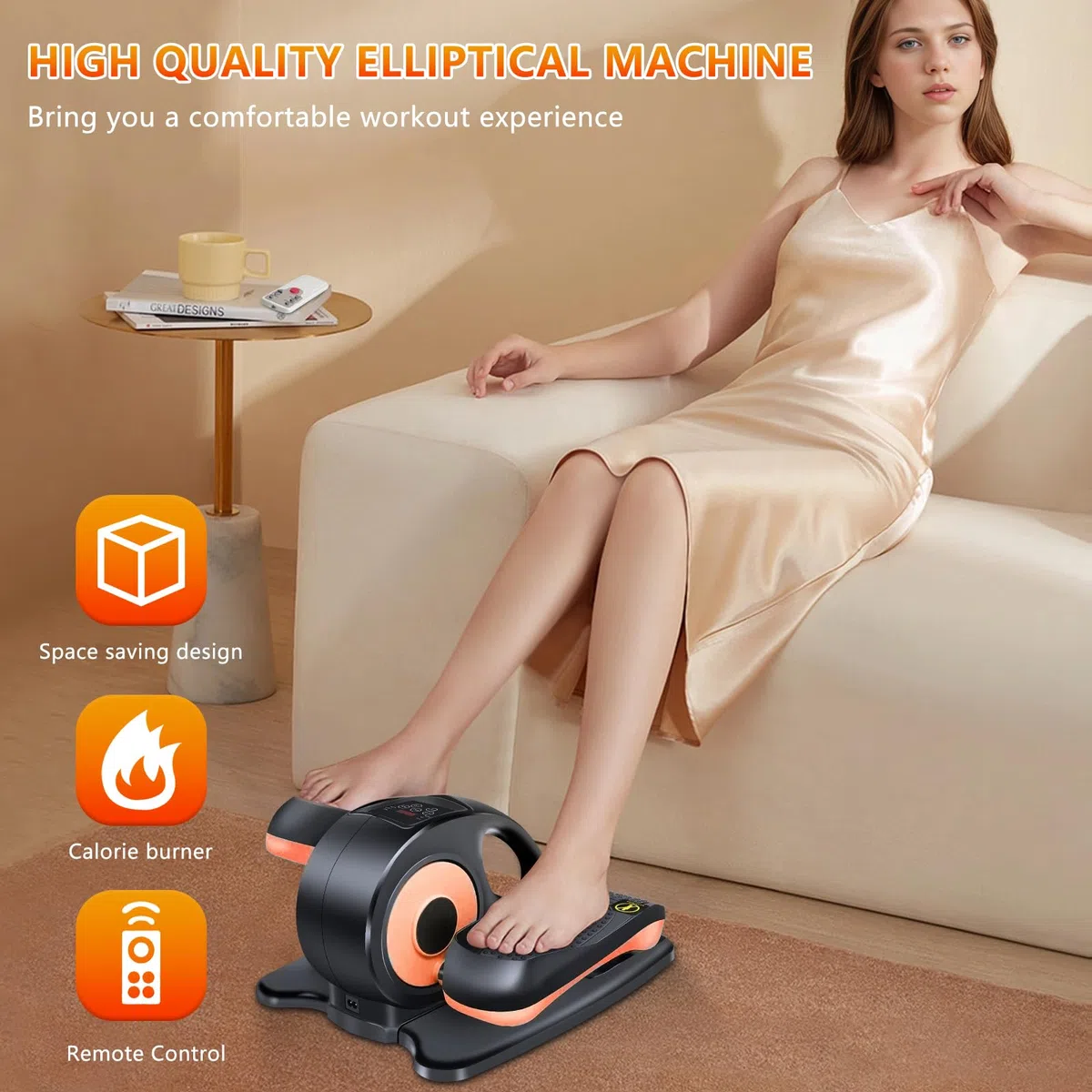 Mini Eliptica Pedales Eliptica Estaticos Personas Mayores, Pedaleador Electrico, Bicicleta Eliptica Fitness para Casa, Ejercitador de Piernas para Ancianos y Adultos